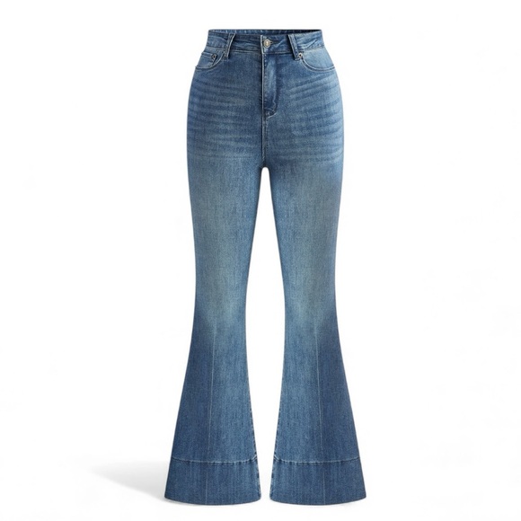 COMMENSE Washed Slim Draped Denim Pants
COLOR - Blue Size Small NWT Flared - Picture 3 of 11